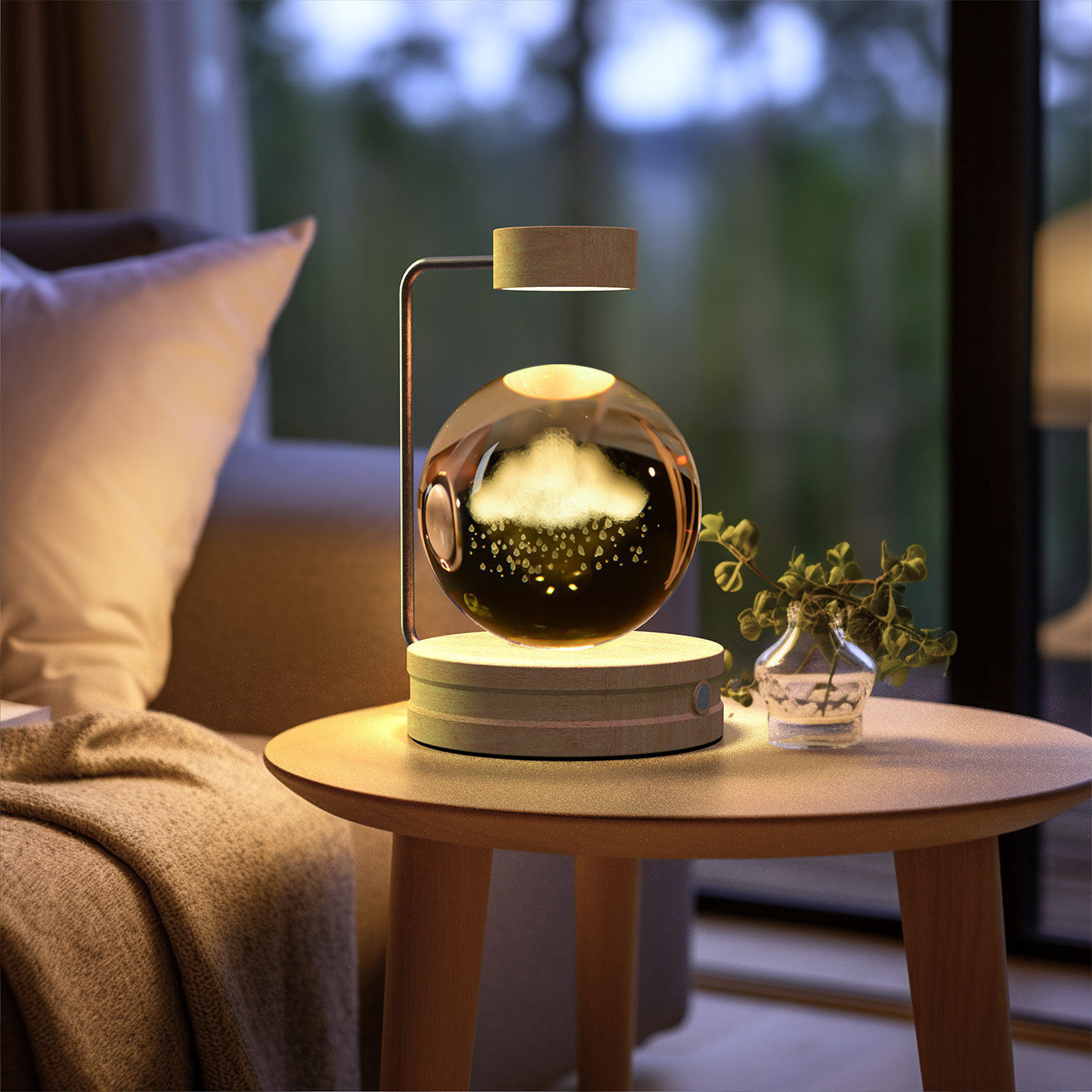 Crystal Ball Cosmic Night Light - 3D LED USB Bedside Lamp for Home Décor &amp; Gift