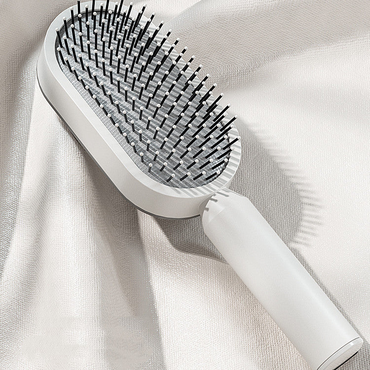 Self-Cleaning Hair Brush with Air Cushion &amp; Scalp Massage – Anti-Static Hairbrush for All Hair Types