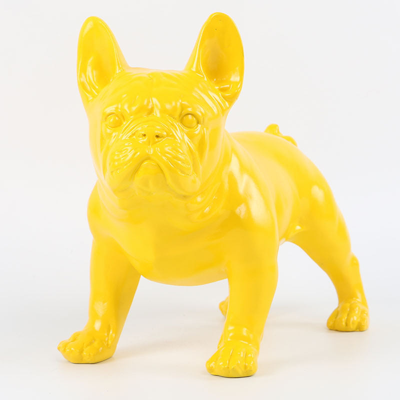 French Fighting Dog Resin Model – Modern Minimalist Animal Ornament for Home Decor