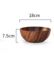 Acacia Wooden Bowl - Handcrafted Wooden Tableware for Tea &amp; Dining (Multiple Sizes Available)