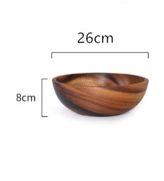 Acacia Wooden Bowl - Handcrafted Wooden Tableware for Tea &amp; Dining (Multiple Sizes Available)