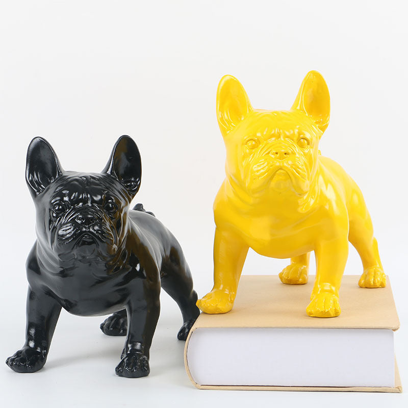 French Fighting Dog Resin Model – Modern Minimalist Animal Ornament for Home Decor