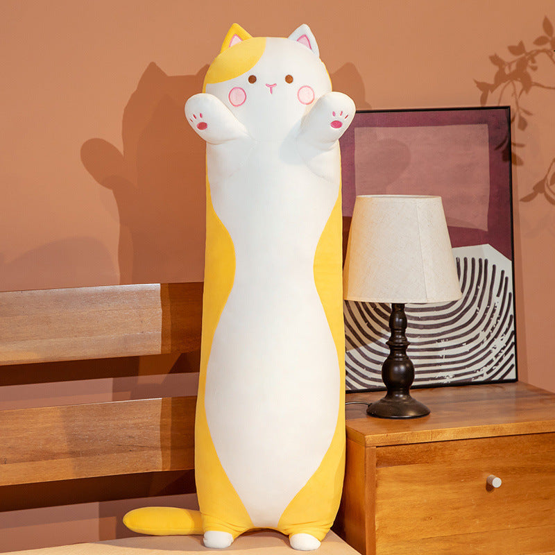 Cat Long Pillow Plush Toy – Soft Cuddly Body Pillow for Comfort &amp; Decor