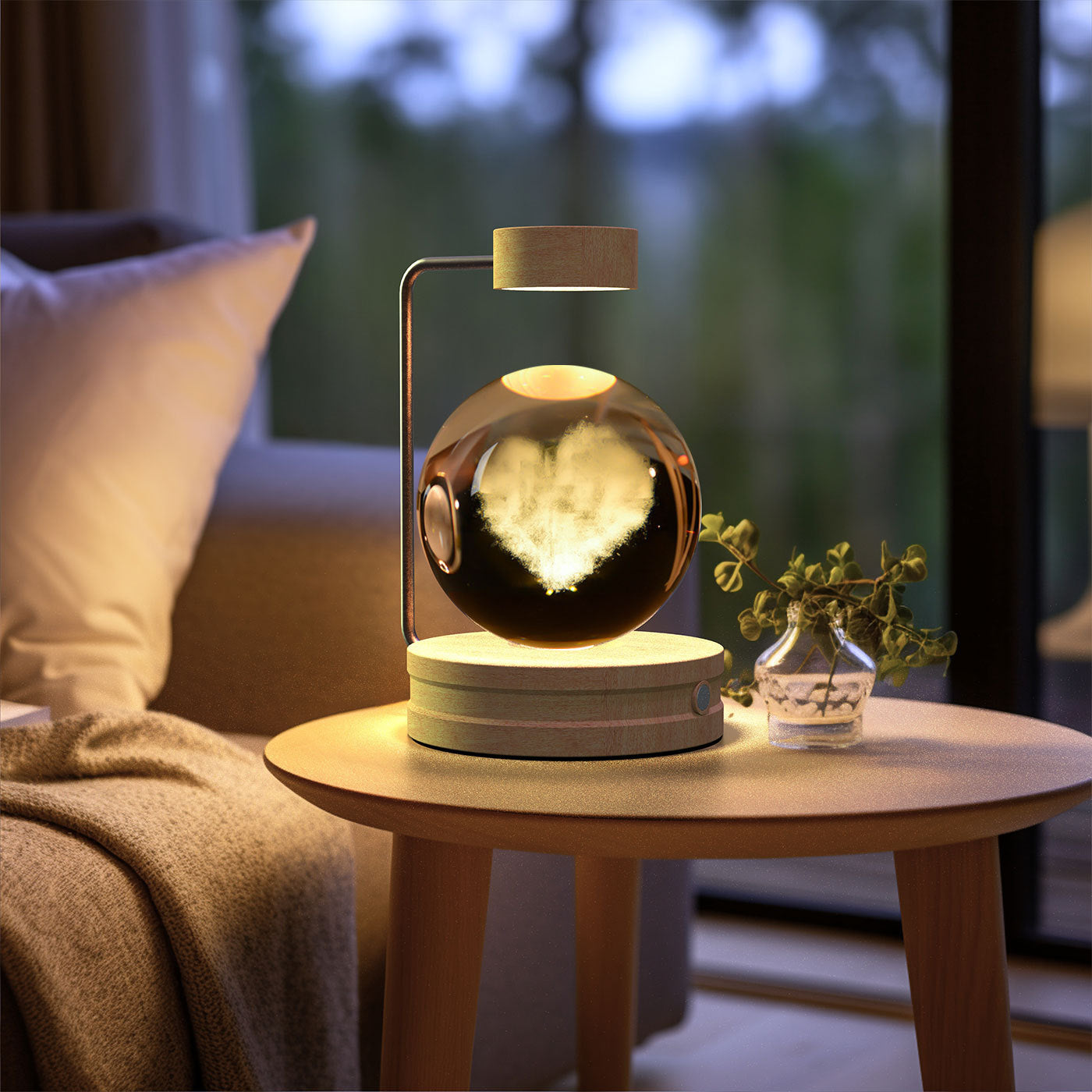 Crystal Ball Cosmic Night Light - 3D LED USB Bedside Lamp for Home Décor &amp; Gift