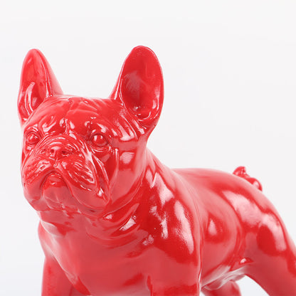 French Fighting Dog Resin Model – Modern Minimalist Animal Ornament for Home Decor