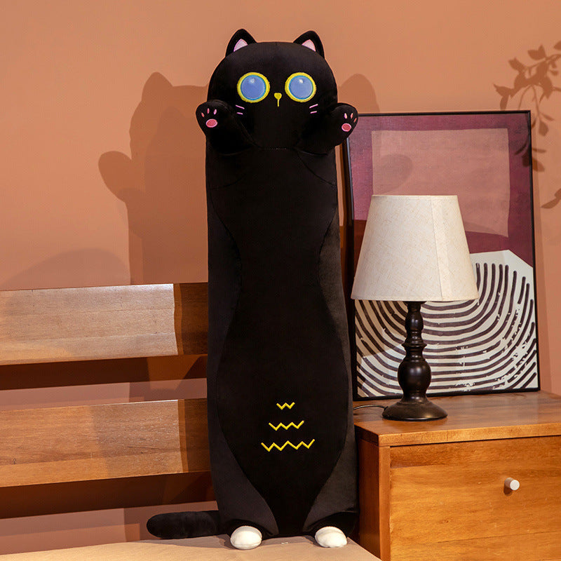 Cat Long Pillow Plush Toy – Soft Cuddly Body Pillow for Comfort &amp; Decor