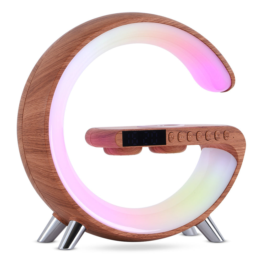 Intelligent G Shaped LED Lamp – Bluetooth Speaker, Wireless Charger &amp; Smart Atmosphere Light