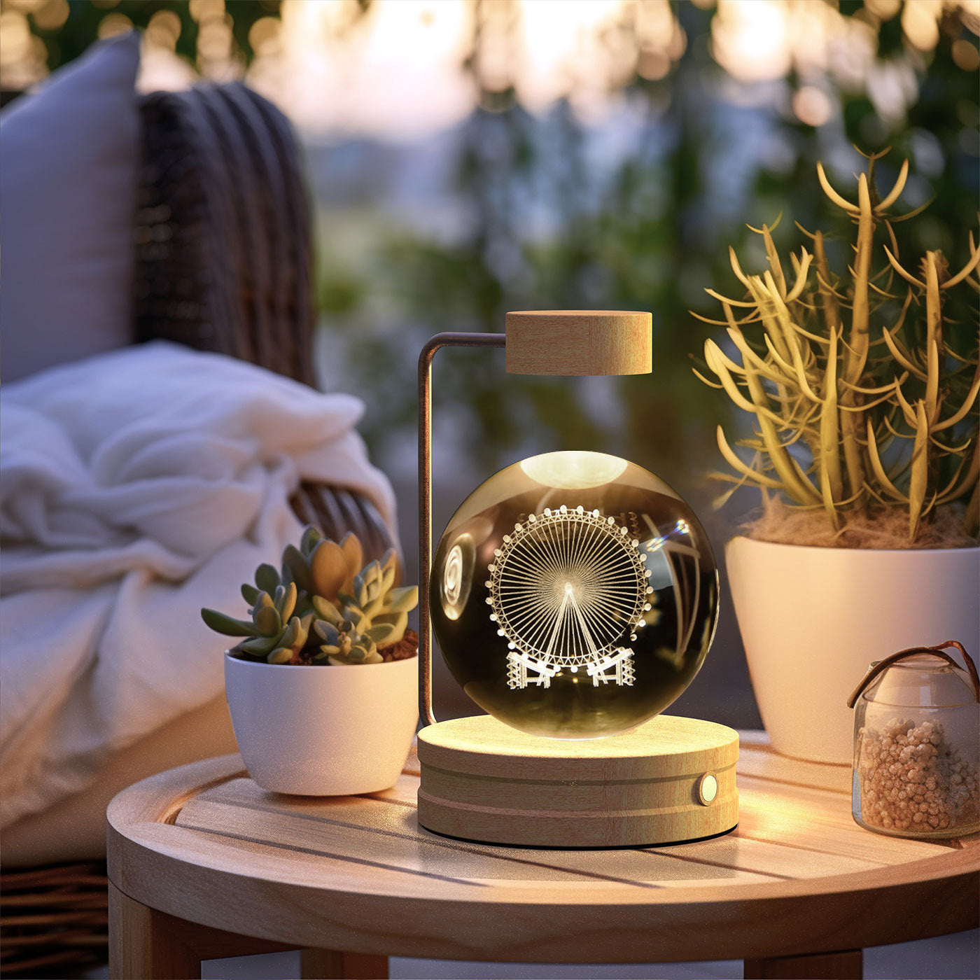 Crystal Ball Cosmic Night Light - 3D LED USB Bedside Lamp for Home Décor &amp; Gift