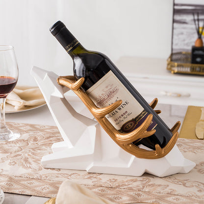 Nordic Light Luxury Deer Wine Rack – Elegant Resin Wine Holder for Dining Table &amp; Wine Cabinet