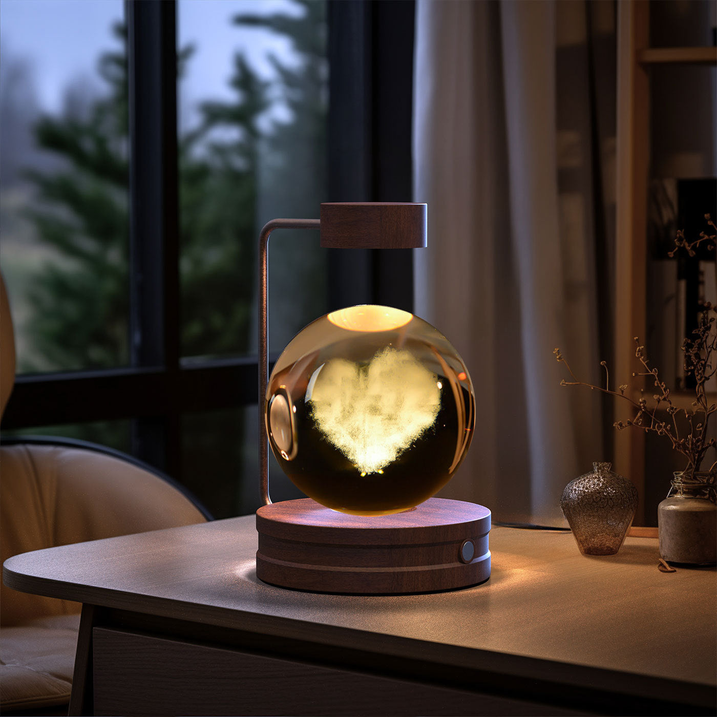 Crystal Ball Cosmic Night Light - 3D LED USB Bedside Lamp for Home Décor &amp; Gift