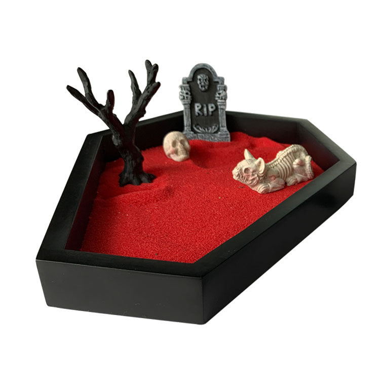 Halloween Sand Table Decoration – Micro Landscape Sandbox Crafts with Red Fine Sand