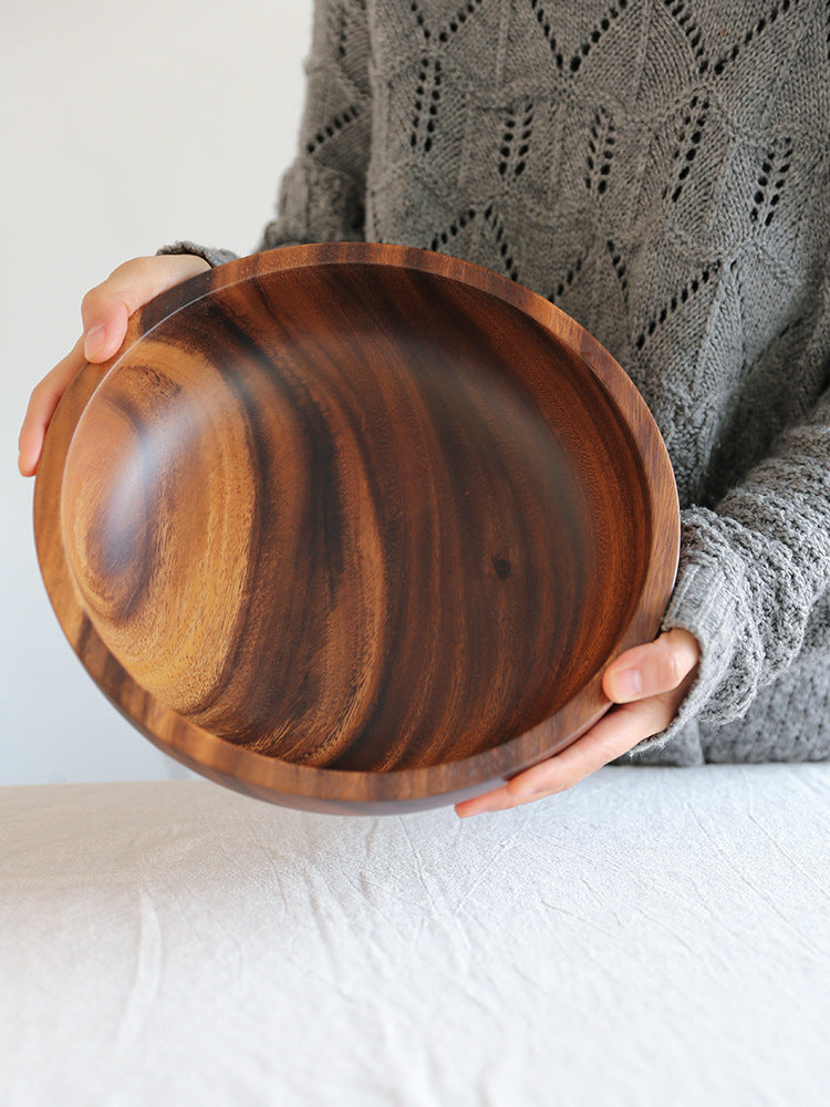 Acacia Wooden Bowl - Handcrafted Wooden Tableware for Tea &amp; Dining (Multiple Sizes Available)