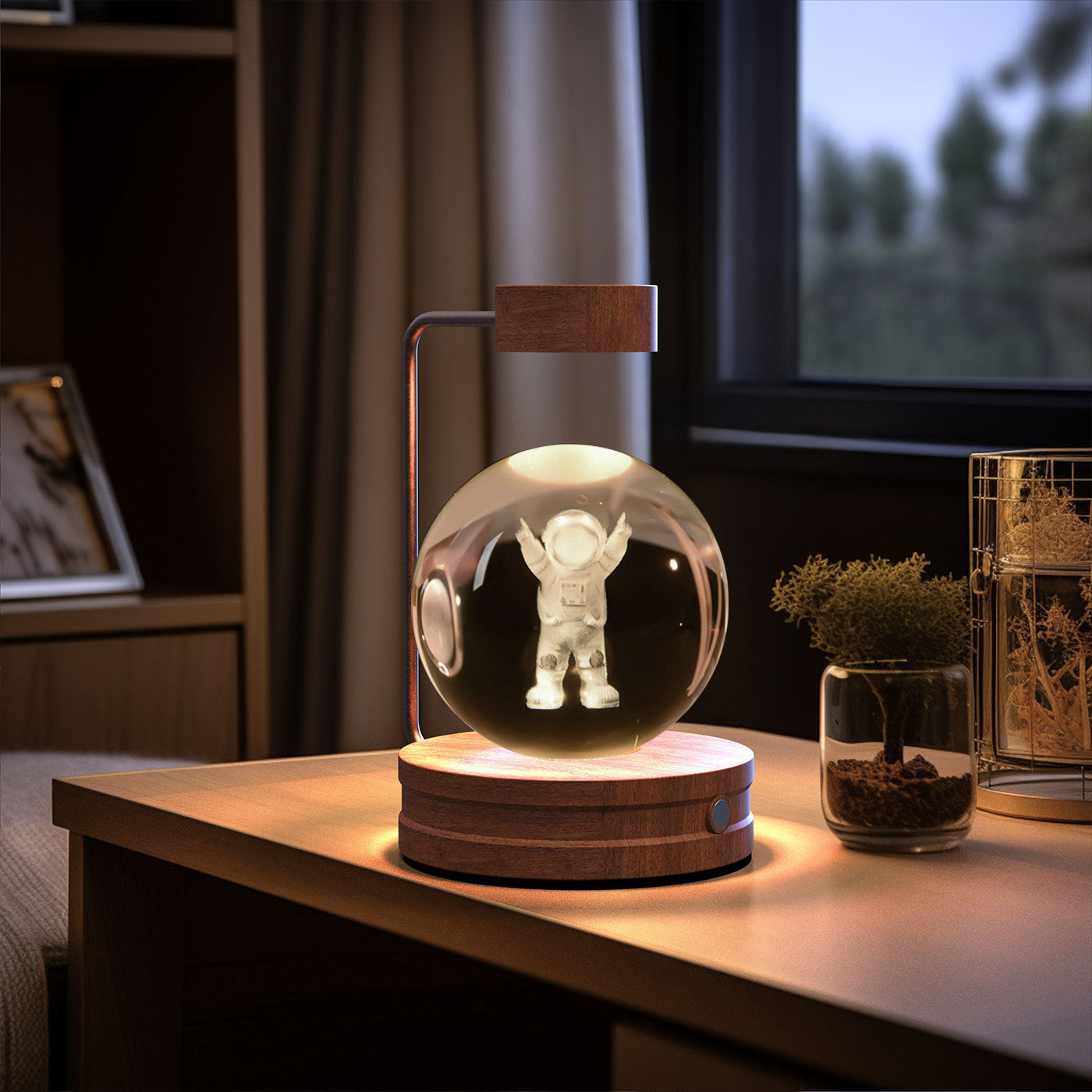 Crystal Ball Cosmic Night Light - 3D LED USB Bedside Lamp for Home Décor &amp; Gift