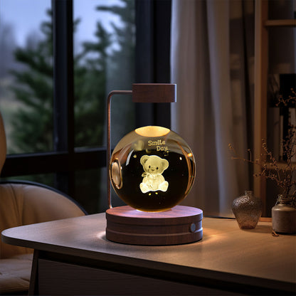 Crystal Ball Cosmic Night Light - 3D LED USB Bedside Lamp for Home Décor &amp; Gift