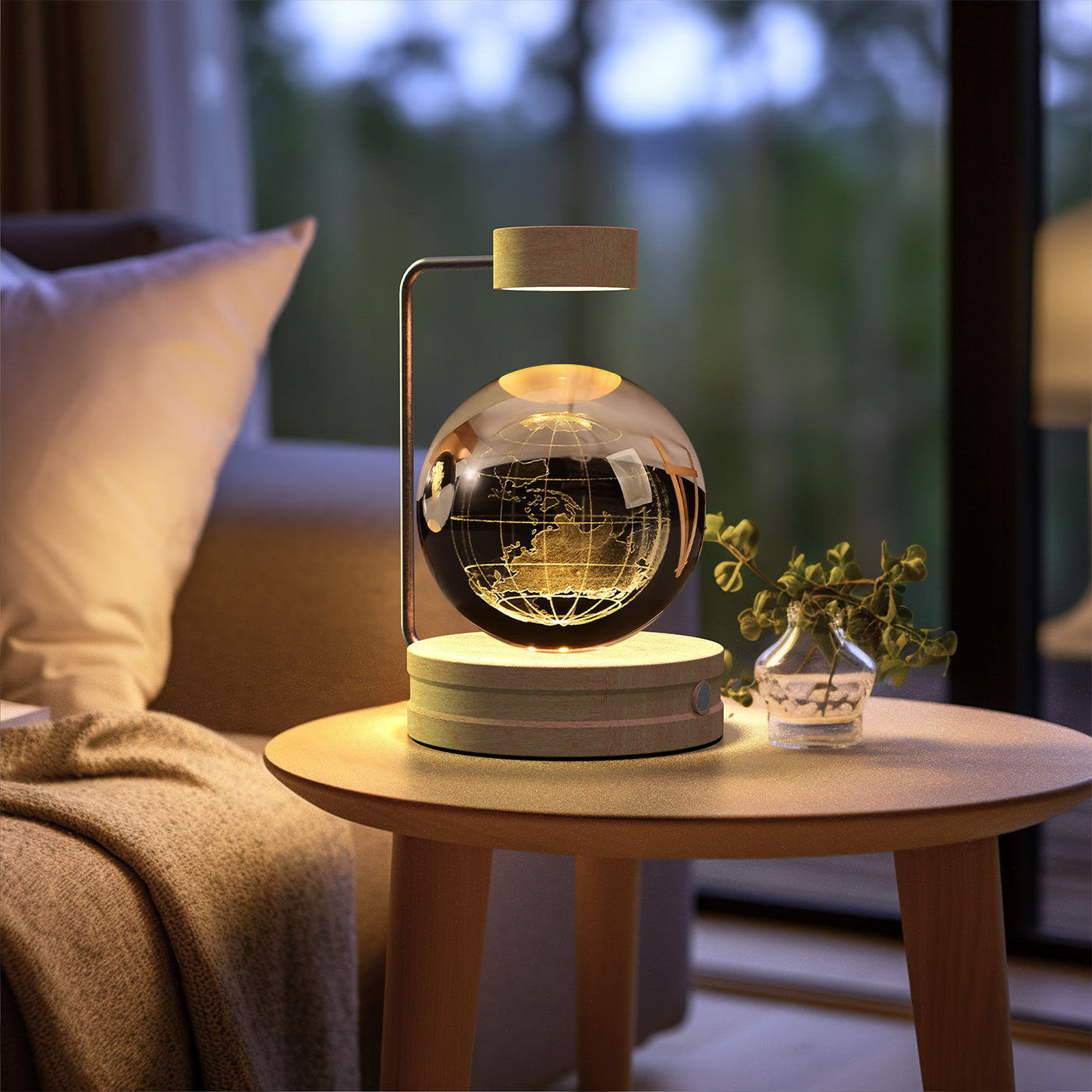 Crystal Ball Cosmic Night Light - 3D LED USB Bedside Lamp for Home Décor &amp; Gift