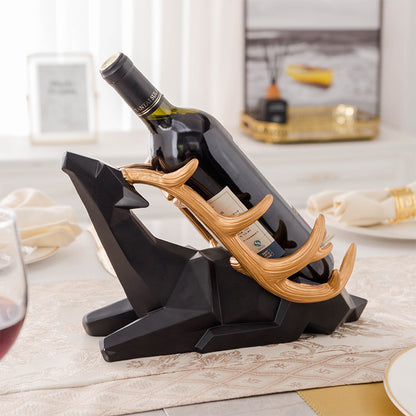 Nordic Light Luxury Deer Wine Rack – Elegant Resin Wine Holder for Dining Table &amp; Wine Cabinet