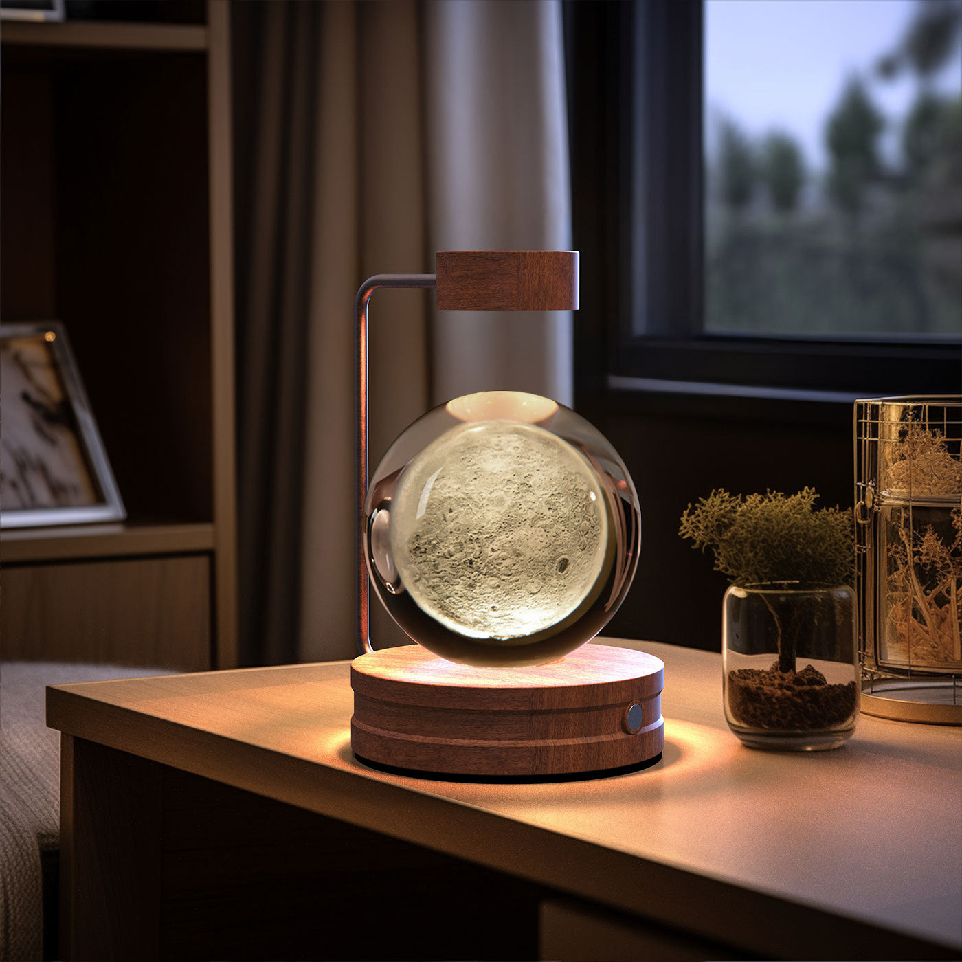 Crystal Ball Cosmic Night Light - 3D LED USB Bedside Lamp for Home Décor &amp; Gift