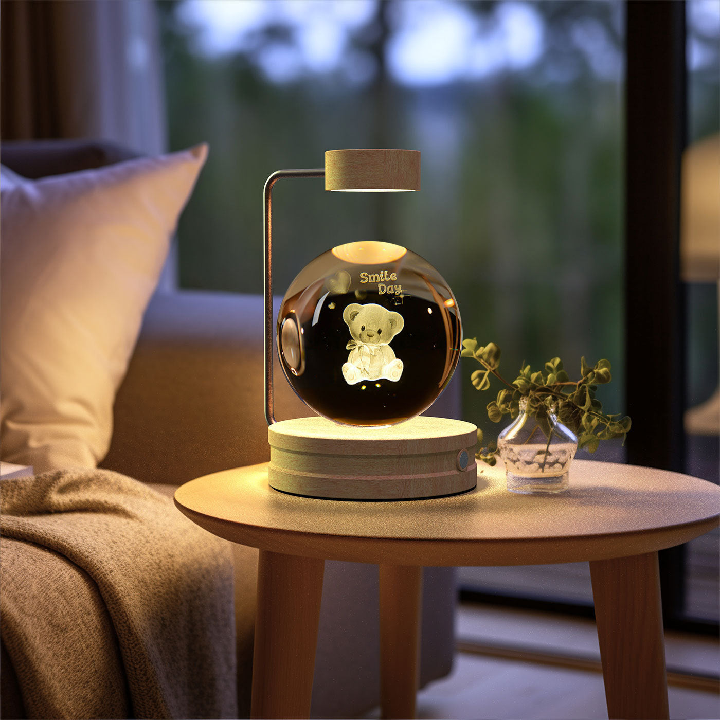 Crystal Ball Cosmic Night Light - 3D LED USB Bedside Lamp for Home Décor &amp; Gift