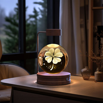 Crystal Ball Cosmic Night Light - 3D LED USB Bedside Lamp for Home Décor &amp; Gift