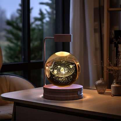 Crystal Ball Cosmic Night Light - 3D LED USB Bedside Lamp for Home Décor &amp; Gift