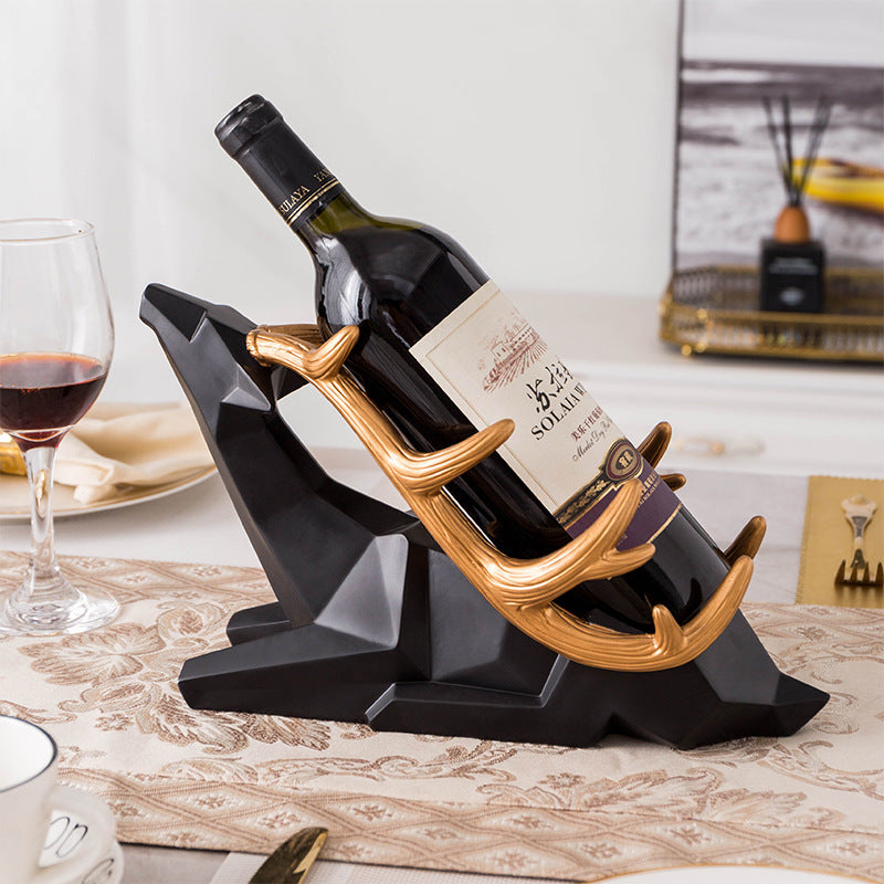 Nordic Light Luxury Deer Wine Rack – Elegant Resin Wine Holder for Dining Table &amp; Wine Cabinet