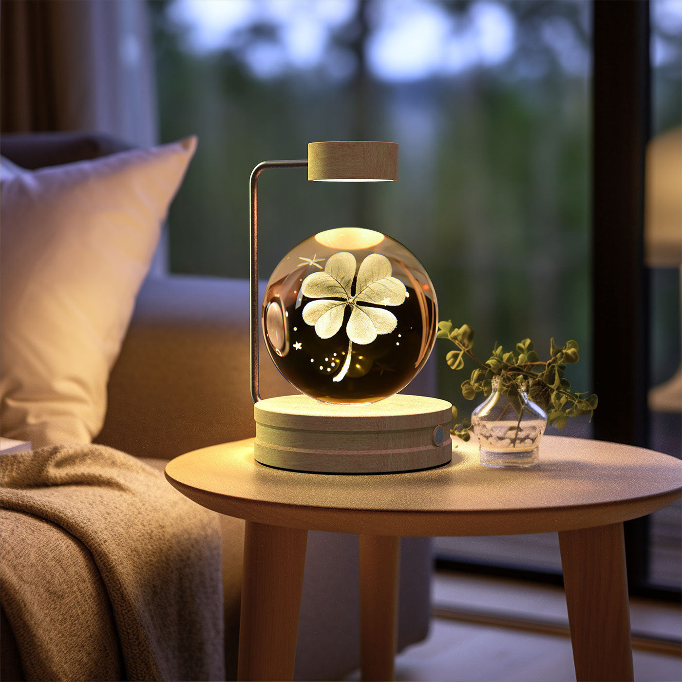 Crystal Ball Cosmic Night Light - 3D LED USB Bedside Lamp for Home Décor &amp; Gift