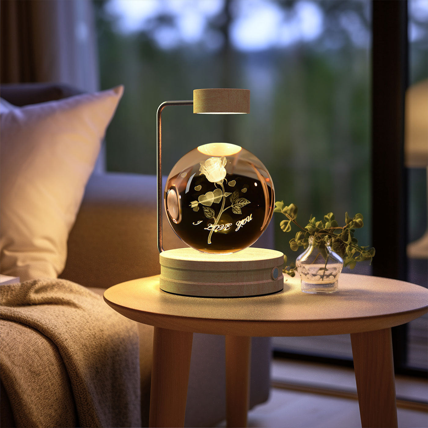 Crystal Ball Cosmic Night Light - 3D LED USB Bedside Lamp for Home Décor &amp; Gift