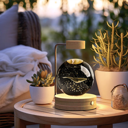 Crystal Ball Cosmic Night Light - 3D LED USB Bedside Lamp for Home Décor &amp; Gift