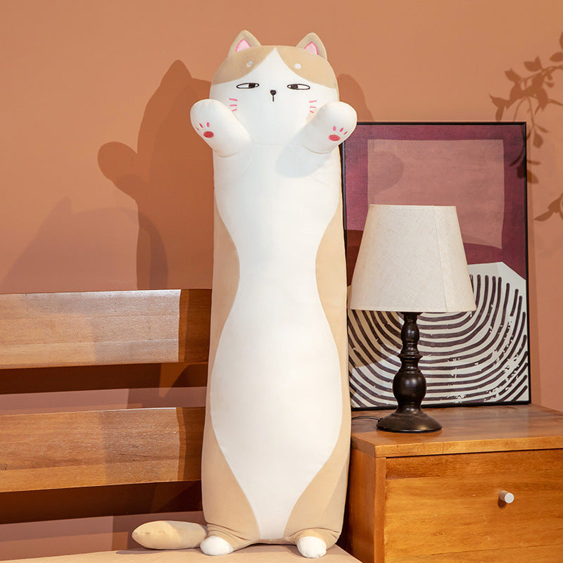 Cat Long Pillow Plush Toy – Soft Cuddly Body Pillow for Comfort &amp; Decor