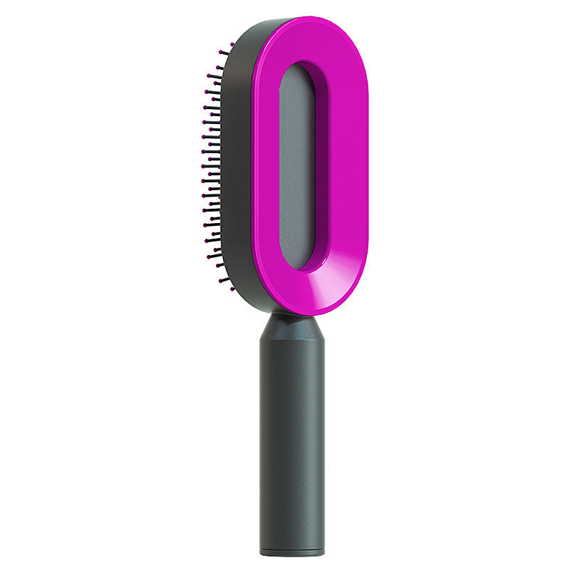 Self-Cleaning Hair Brush with Air Cushion &amp; Scalp Massage – Anti-Static Hairbrush for All Hair Types